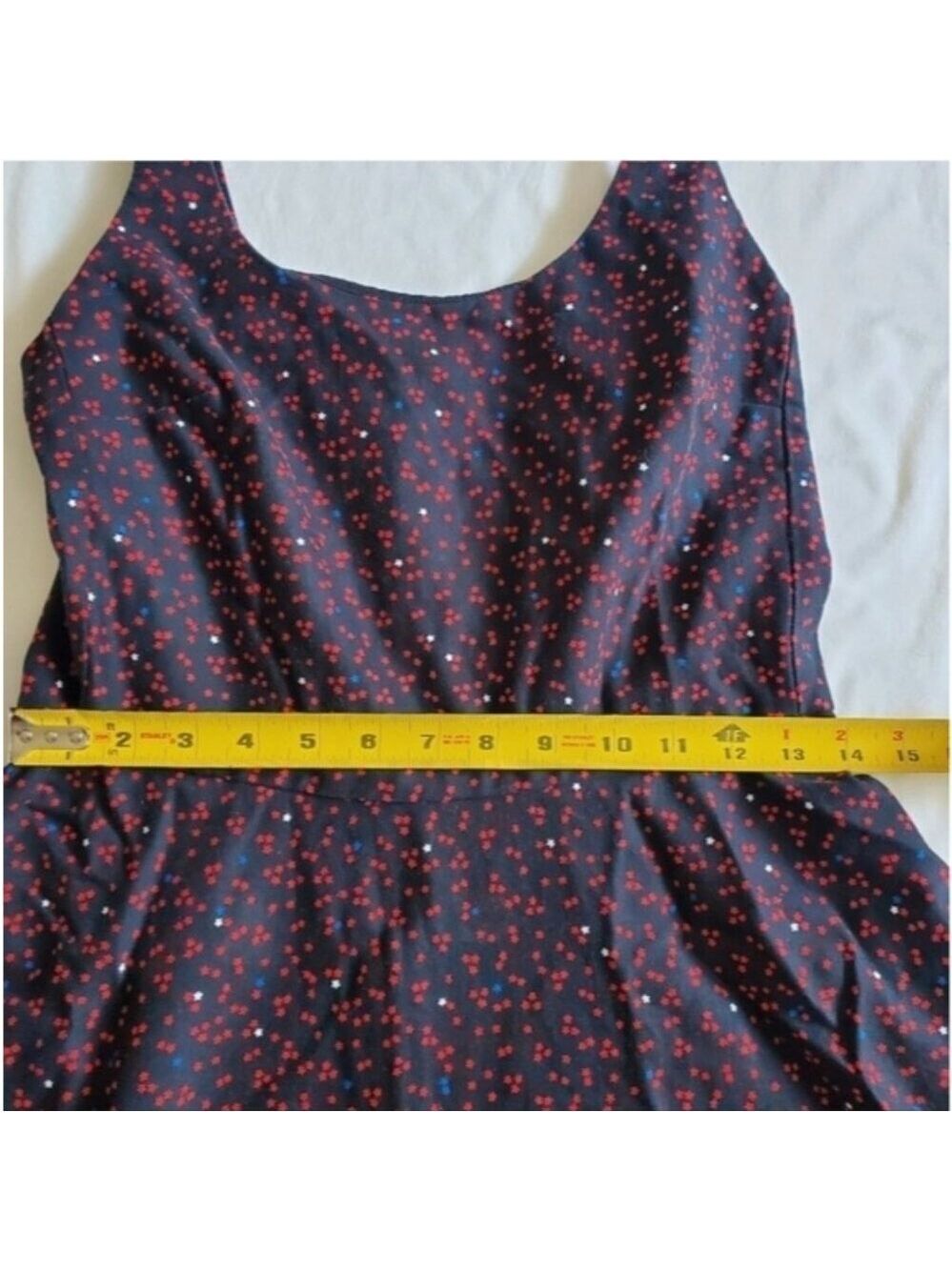 Vintage 90s GAP Floral Skater Mini Dress Navy 00 - Picture 5 of 6